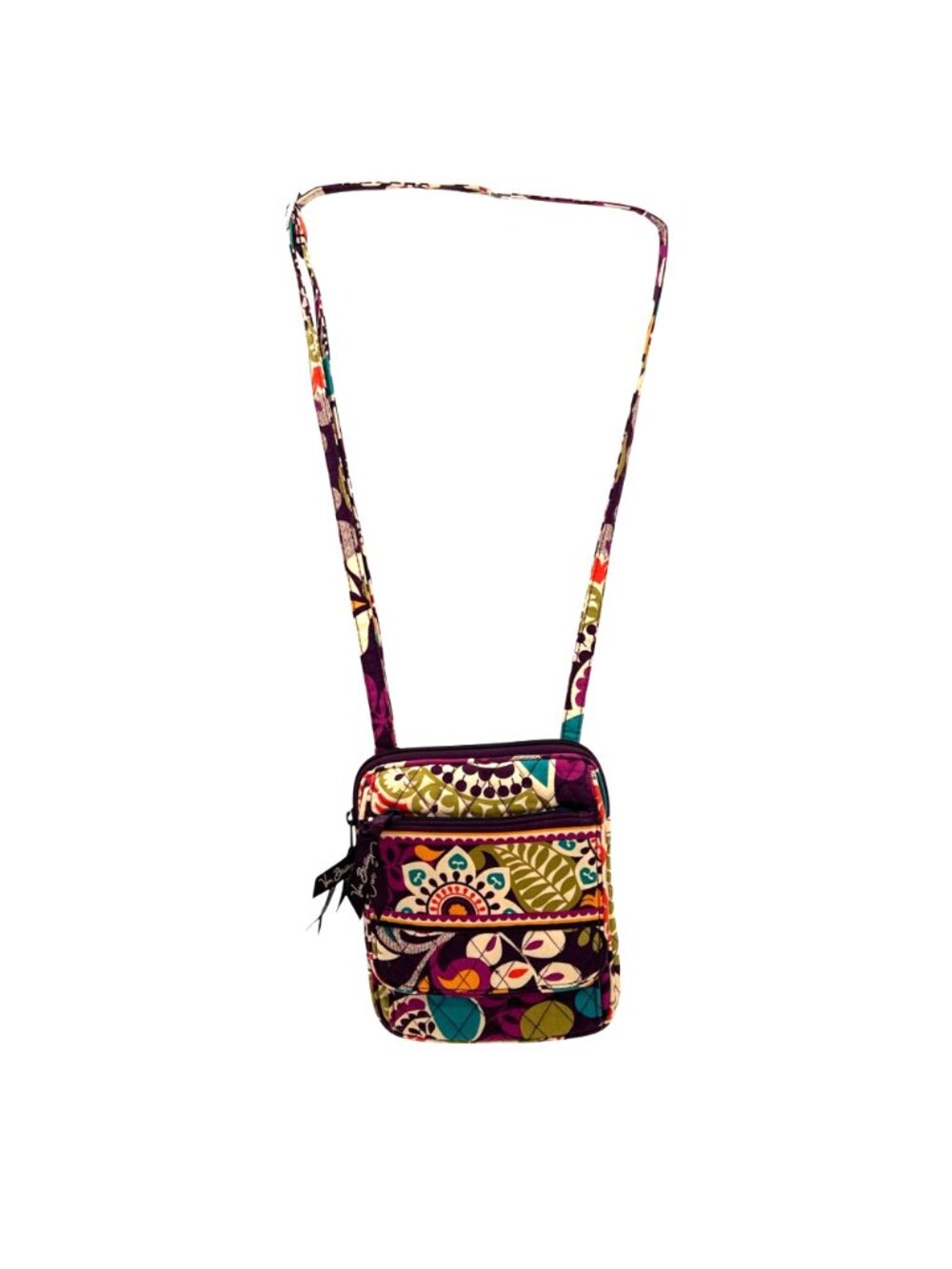Vera Bradley Crossbody Bag Quilted Cotton Adjustable Strap Multiple Compartments - Picture 9 of 15